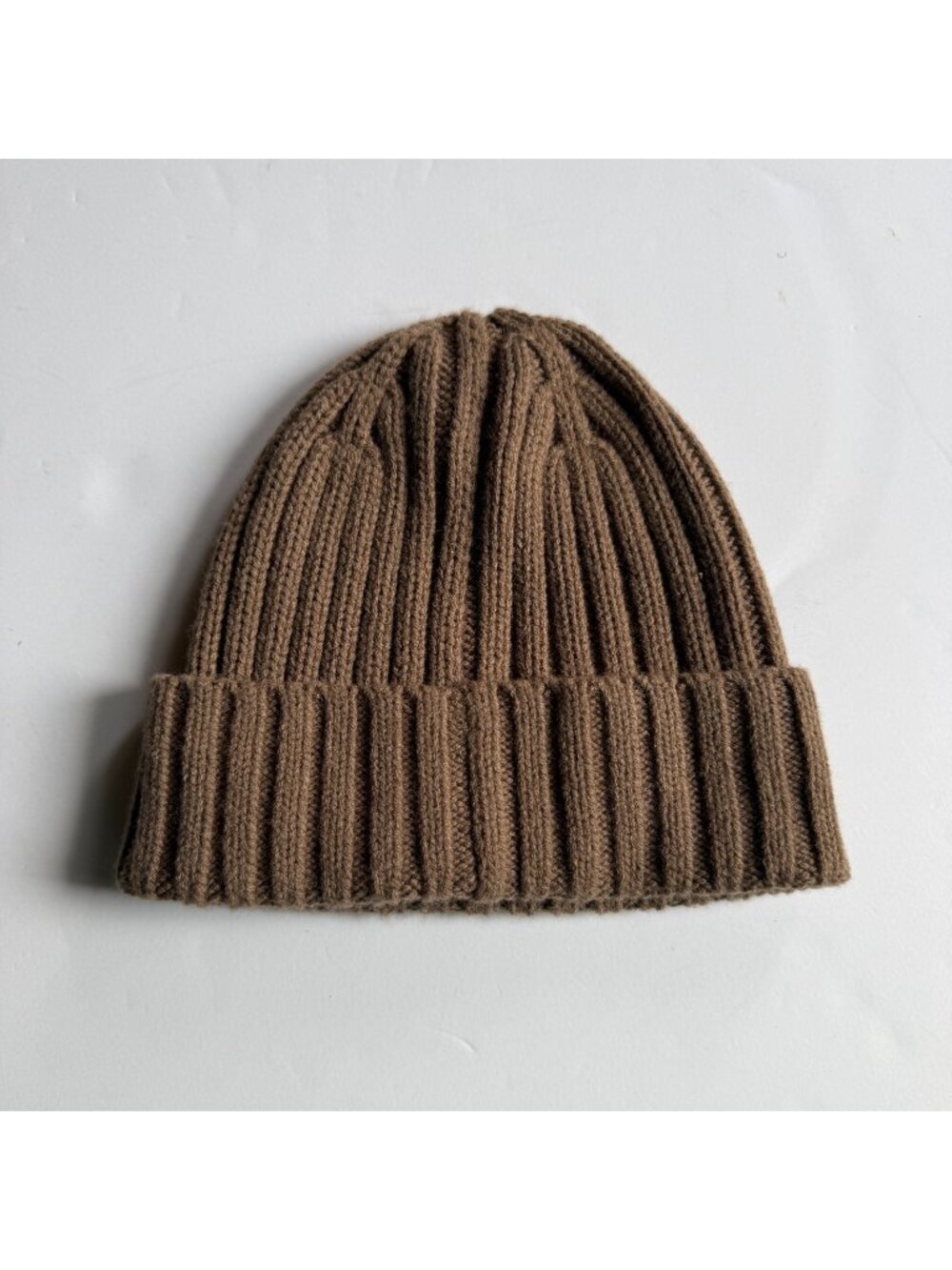Uniqlo Heattech Ribbed Knit Beanie in Coffee Brown - Wool Blend - Unisex